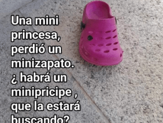 Un zapato rosa, pequeñito muy pequeñito en la piscina de Moraleja